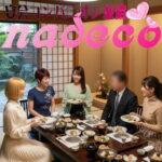 私服姿のコンパニオンが料亭でおもてなしする様子